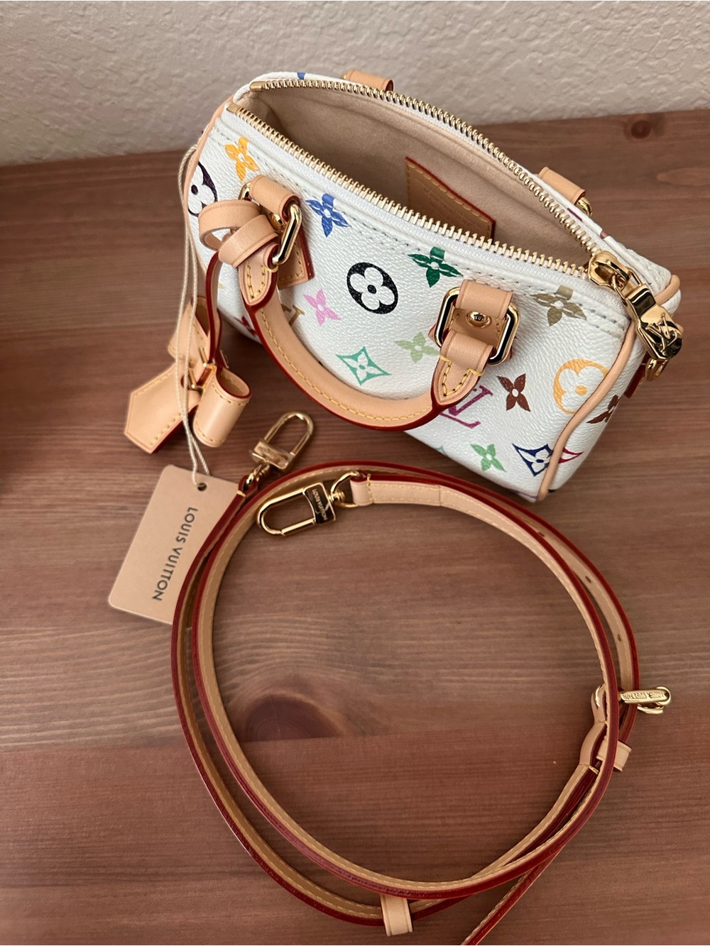 Louis Vuitton White Multicolor Nano Speedy - Picture 6 of 10